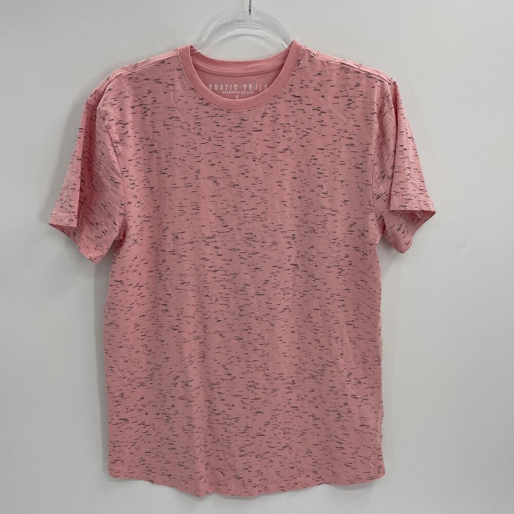 RUSTIC SOULS Womens BioWash T- Shirt Size L Fitted Speckled Short Sleeve Jersey